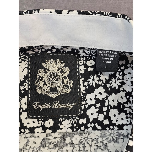 English Laundry Mens Floral Print Long Sleeve Button Down Shirt Size L - Picture 2 of 9